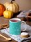 12oz Coffee Mug Turquoise Bloom and Grow Text. High-quality sublimation inks on ceramic mug. Flowers Coffee Mug, Inspirational Coffee Mug product 2